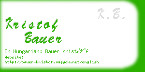 kristof bauer business card